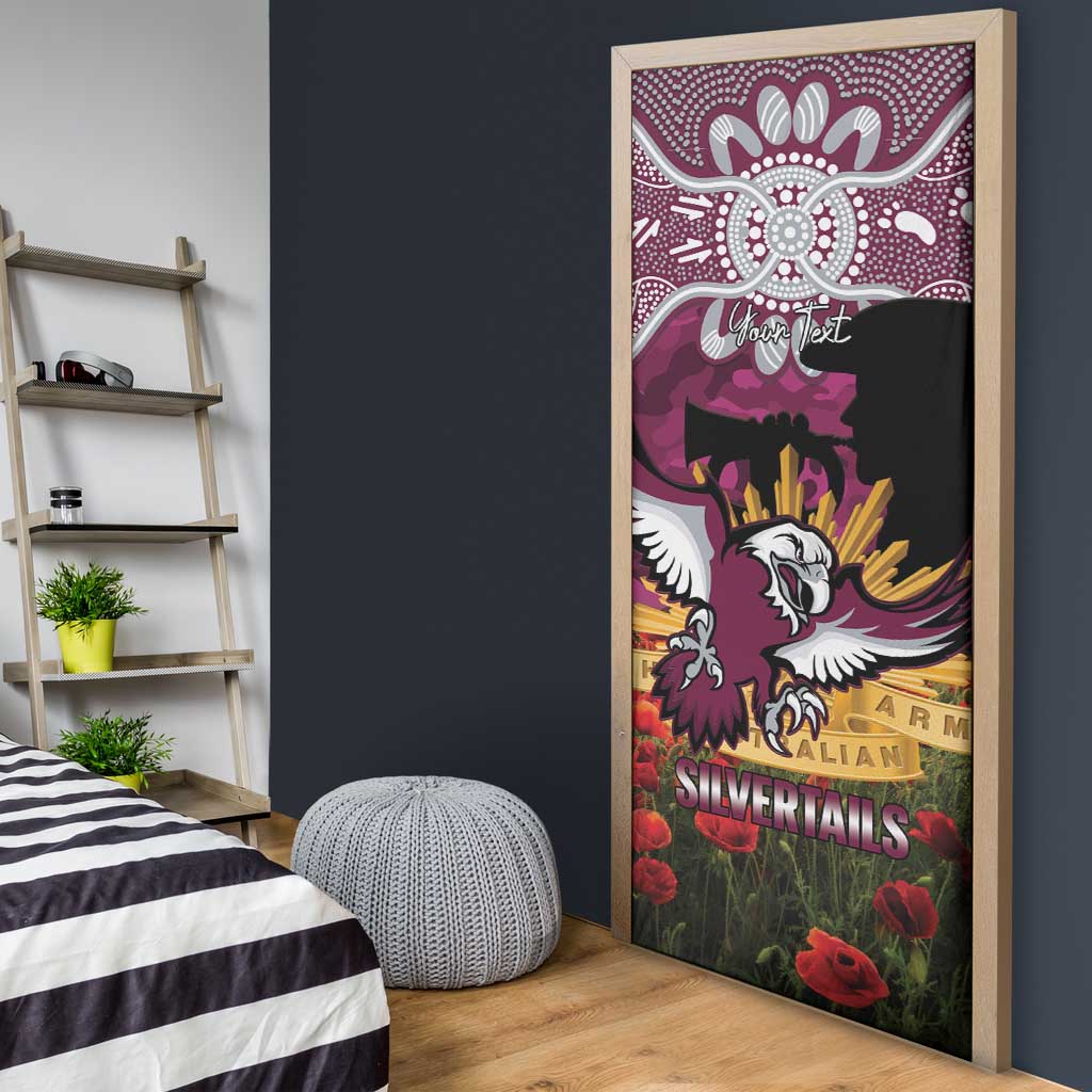 Personalised Sea Eagles Rugby ANZAC Day Door Cover Last Post Poppy We Will Remember Them