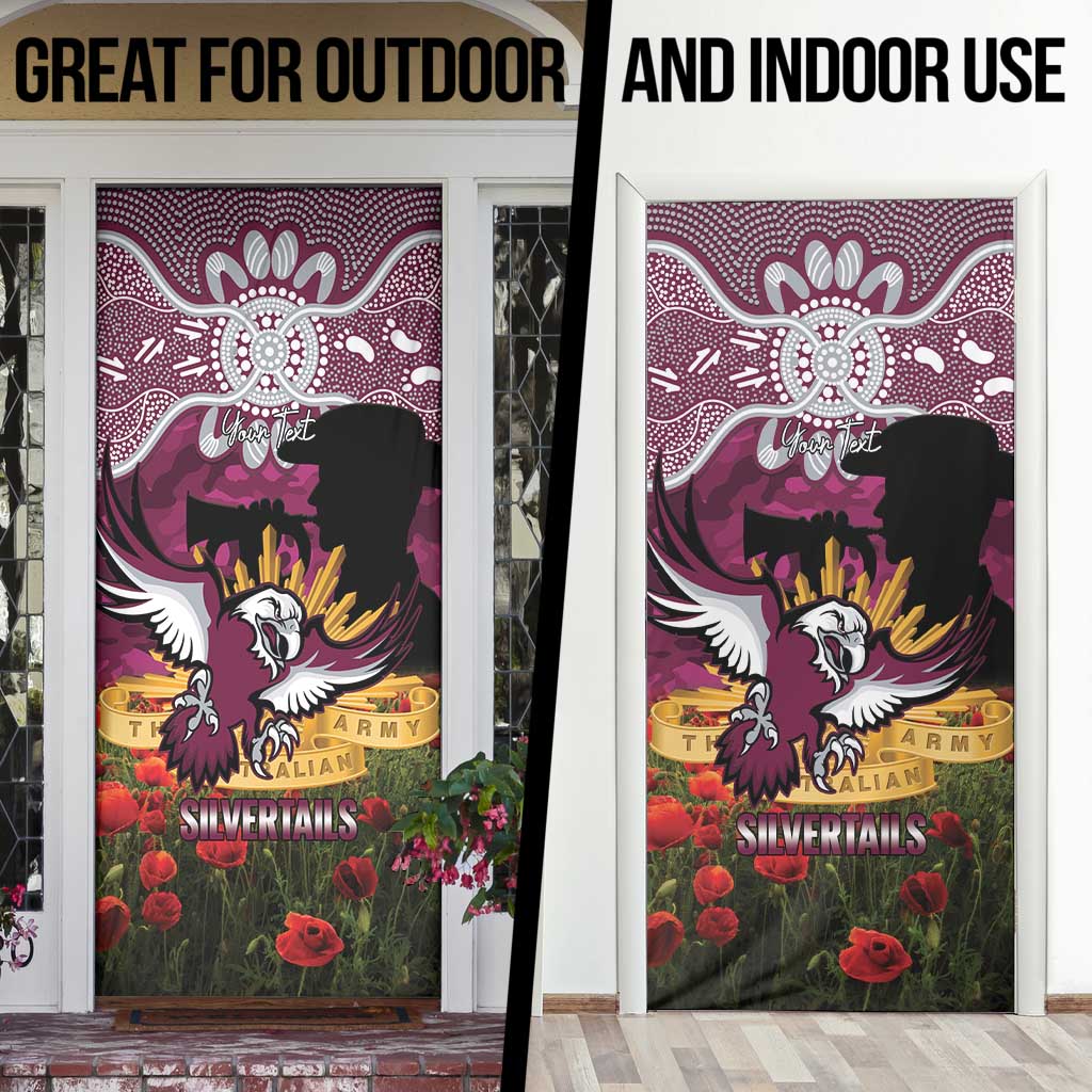 Personalised Sea Eagles Rugby ANZAC Day Door Cover Last Post Poppy We Will Remember Them