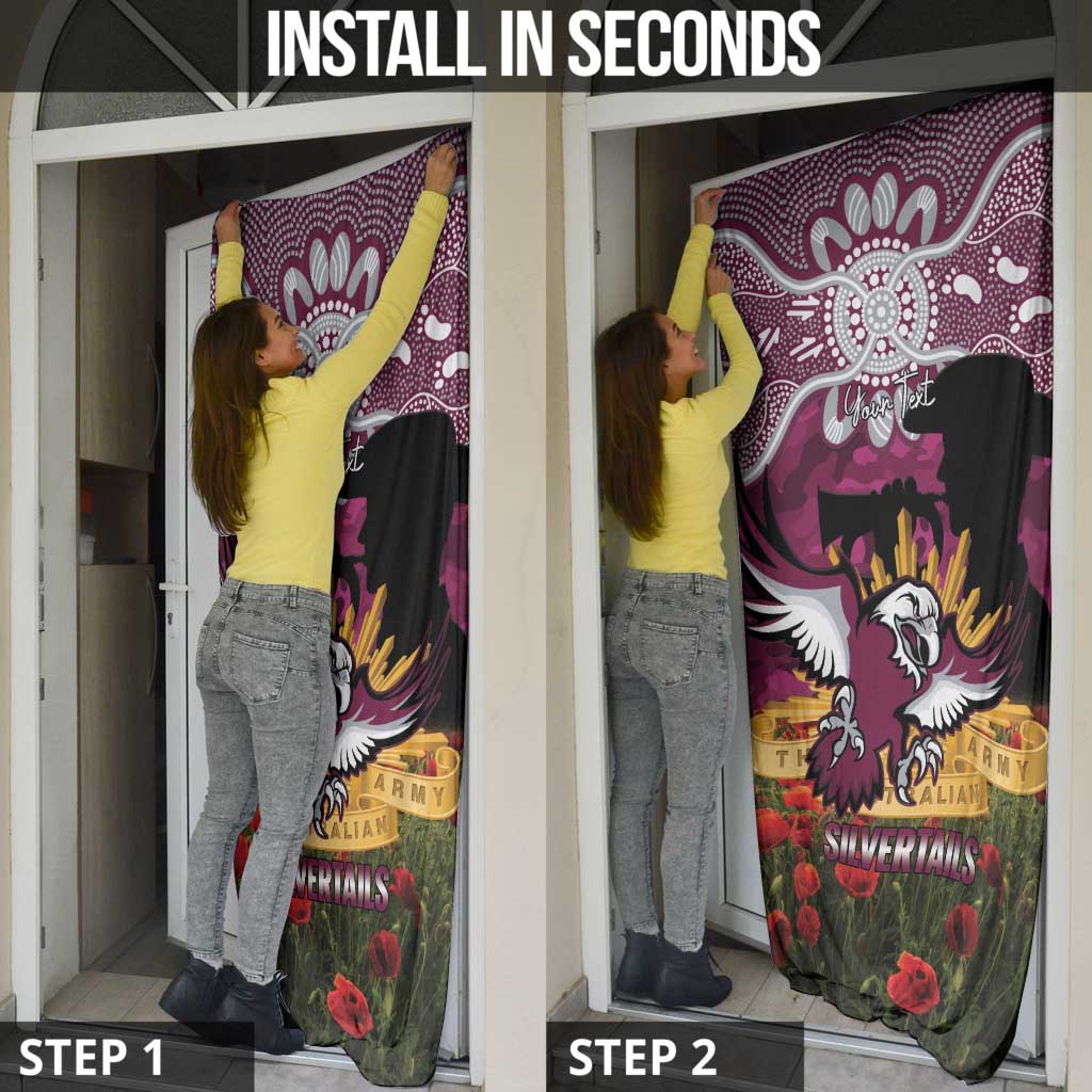 Personalised Sea Eagles Rugby ANZAC Day Door Cover Last Post Poppy We Will Remember Them
