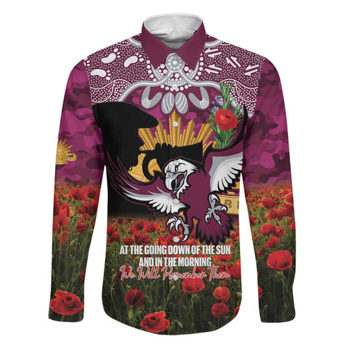 Personalised Sea Eagles Rugby ANZAC Day Family Matching Long Sleeve Bodycon Dress and Hawaiian Shirt Last Post Poppy We Will Remember Them