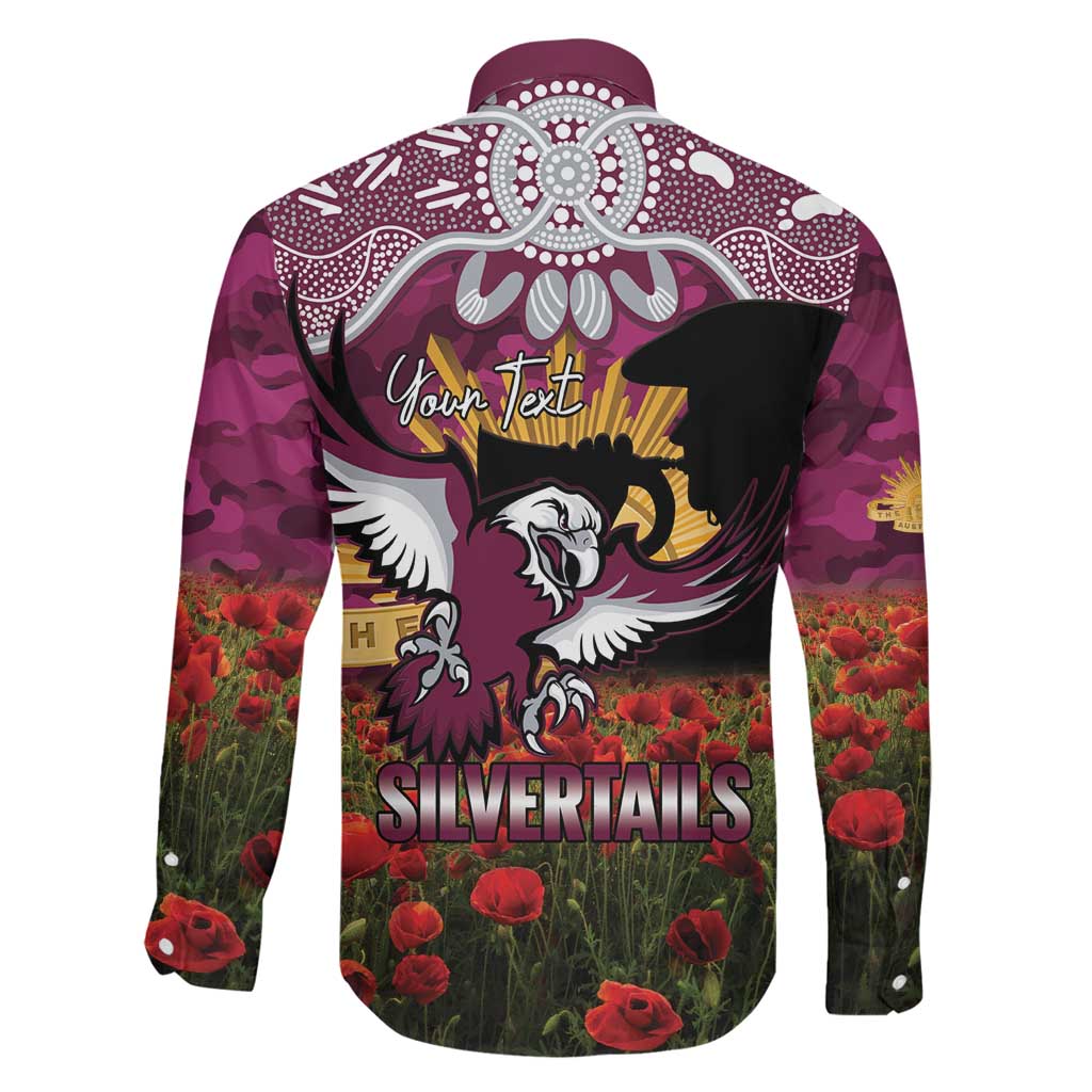 Personalised Sea Eagles Rugby ANZAC Day Family Matching Long Sleeve Bodycon Dress and Hawaiian Shirt Last Post Poppy We Will Remember Them