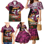 Personalised Sea Eagles Rugby ANZAC Day Family Matching Mermaid Dress and Hawaiian Shirt Last Post Poppy We Will Remember Them