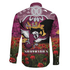 Personalised Sea Eagles Rugby ANZAC Day Family Matching Mermaid Dress and Hawaiian Shirt Last Post Poppy We Will Remember Them
