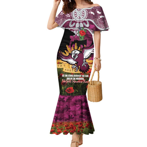 Personalised Sea Eagles Rugby ANZAC Day Family Matching Mermaid Dress and Hawaiian Shirt Last Post Poppy We Will Remember Them