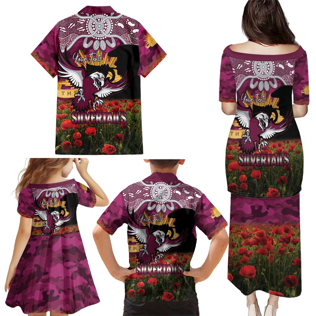 Personalised Sea Eagles Rugby ANZAC Day Family Matching Puletasi and Hawaiian Shirt Last Post Poppy We Will Remember Them