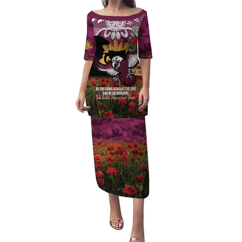 Personalised Sea Eagles Rugby ANZAC Day Family Matching Puletasi and Hawaiian Shirt Last Post Poppy We Will Remember Them