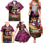 Personalised Sea Eagles Rugby ANZAC Day Family Matching Summer Maxi Dress and Hawaiian Shirt Last Post Poppy We Will Remember Them