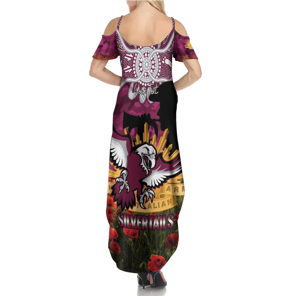 Personalised Sea Eagles Rugby ANZAC Day Family Matching Summer Maxi Dress and Hawaiian Shirt Last Post Poppy We Will Remember Them