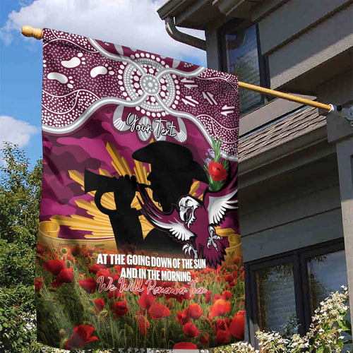 Personalised Sea Eagles Rugby ANZAC Day Garden Flag Last Post Poppy We Will Remember Them