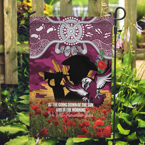 Personalised Sea Eagles Rugby ANZAC Day Garden Flag Last Post Poppy We Will Remember Them