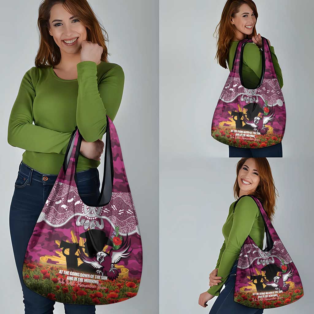Personalised Sea Eagles Rugby ANZAC Day Grocery Bag Last Post Poppy We Will Remember Them