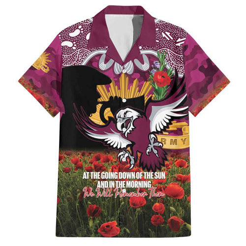 Personalised Sea Eagles Rugby ANZAC Day Hawaiian Shirt Last Post Poppy We Will Remember Them