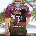 Personalised Sea Eagles Rugby ANZAC Day Hawaiian Shirt Last Post Poppy We Will Remember Them