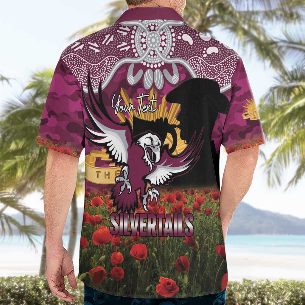 Personalised Sea Eagles Rugby ANZAC Day Hawaiian Shirt Last Post Poppy We Will Remember Them