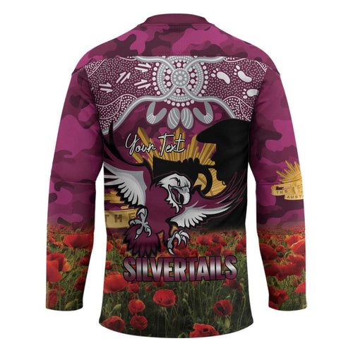 Personalised Sea Eagles Rugby ANZAC Day Hockey Jersey Last Post Poppy We Will Remember Them