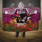 Personalised Sea Eagles Rugby ANZAC Day Hooded Blanket Last Post Poppy We Will Remember Them