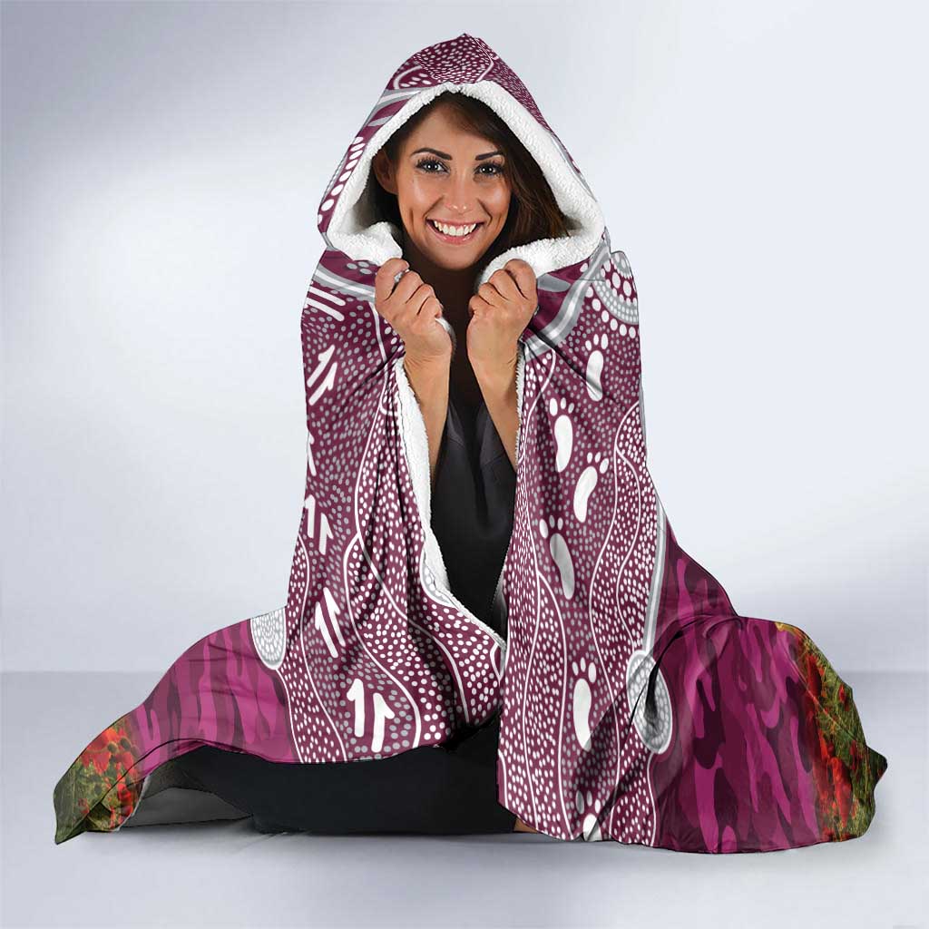 Personalised Sea Eagles Rugby ANZAC Day Hooded Blanket Last Post Poppy We Will Remember Them