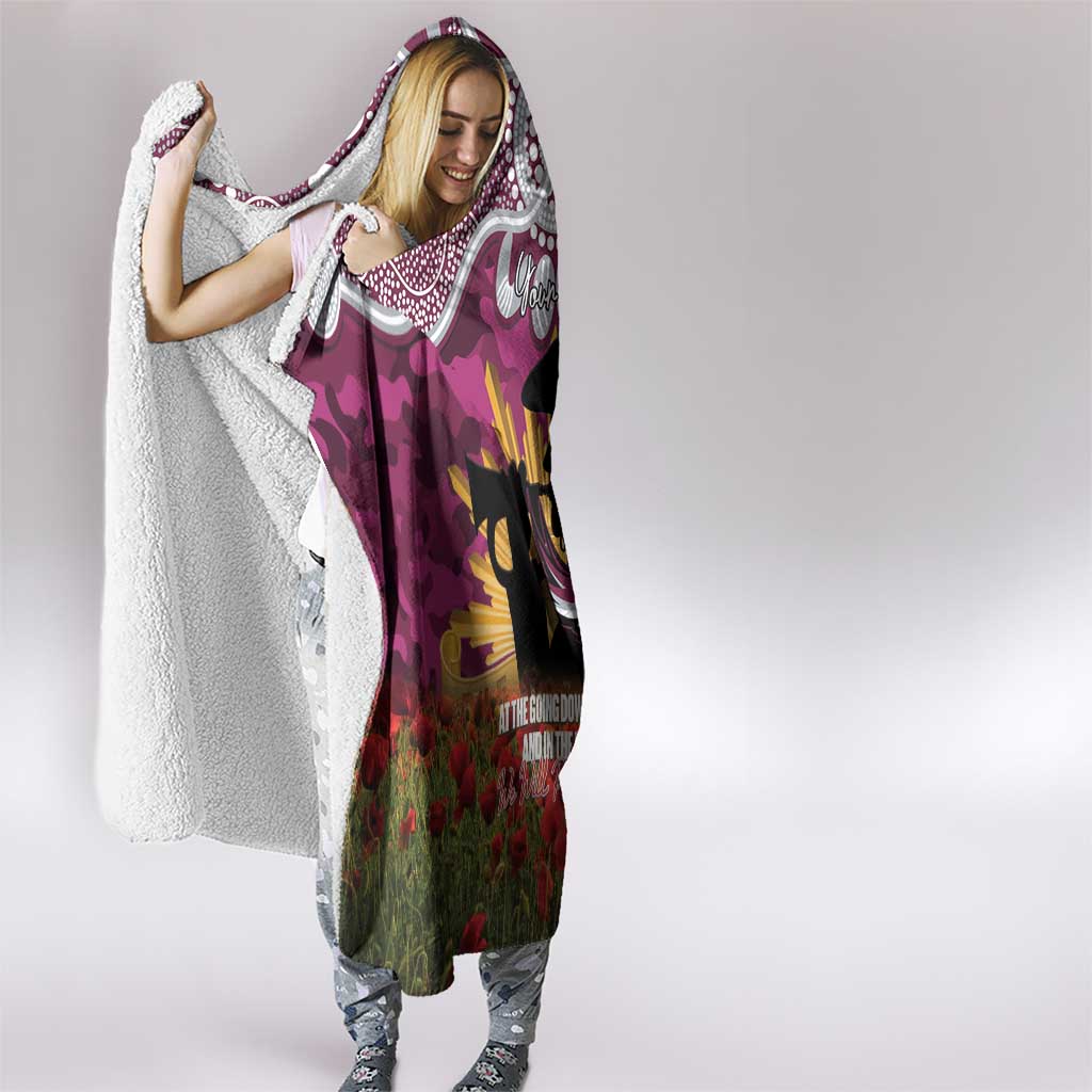 Personalised Sea Eagles Rugby ANZAC Day Hooded Blanket Last Post Poppy We Will Remember Them