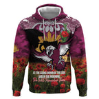 Personalised Sea Eagles Rugby ANZAC Day Hoodie Last Post Poppy We Will Remember Them