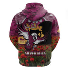 Personalised Sea Eagles Rugby ANZAC Day Hoodie Last Post Poppy We Will Remember Them