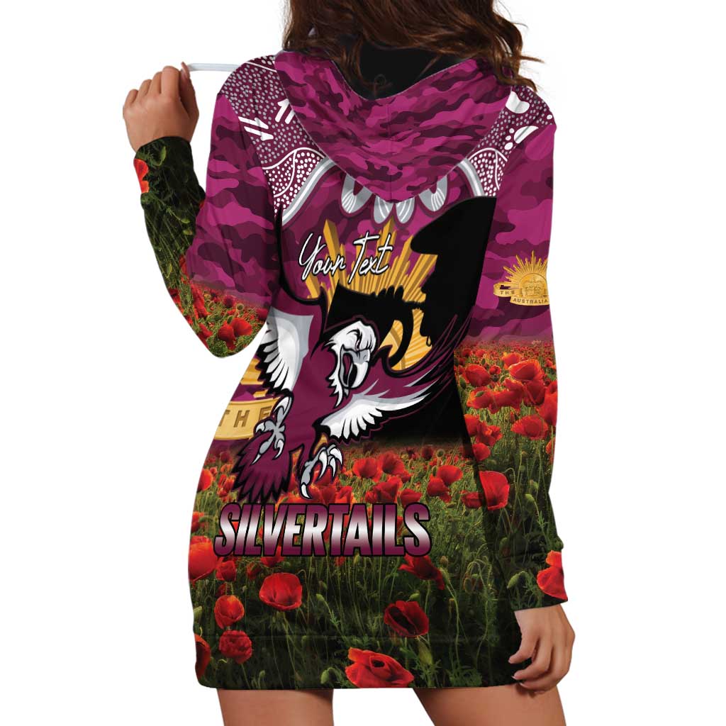 Personalised Sea Eagles Rugby ANZAC Day Hoodie Dress Last Post Poppy We Will Remember Them