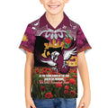 Personalised Sea Eagles Rugby ANZAC Day Kid Hawaiian Shirt Last Post Poppy We Will Remember Them