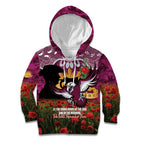 Personalised Sea Eagles Rugby ANZAC Day Kid Hoodie Last Post Poppy We Will Remember Them