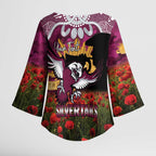 Personalised Sea Eagles Rugby ANZAC Day Kimono Sleeve Blouse Last Post Poppy We Will Remember Them