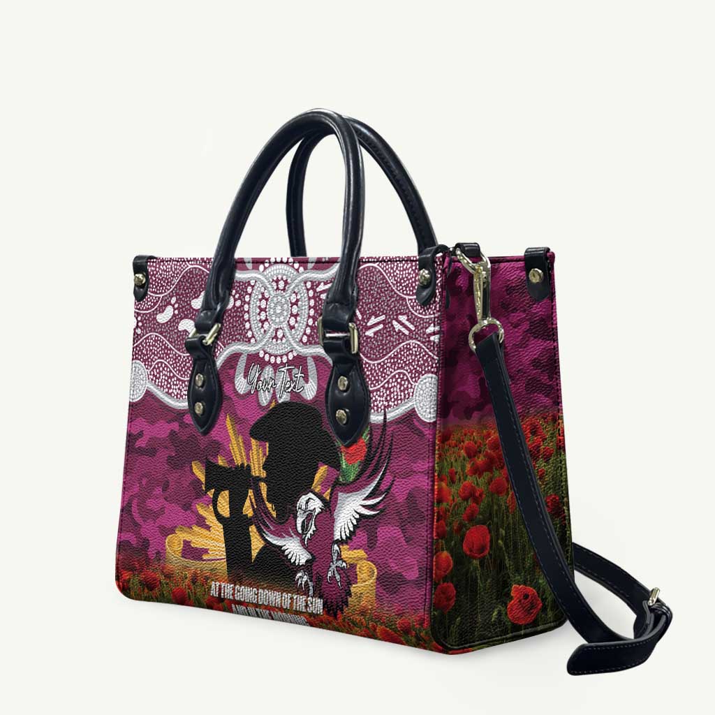 Personalised Sea Eagles Rugby ANZAC Day Leather Bag Last Post Poppy We Will Remember Them