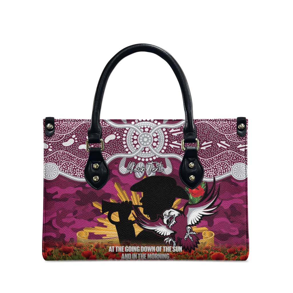 Personalised Sea Eagles Rugby ANZAC Day Leather Bag Last Post Poppy We Will Remember Them