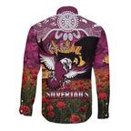 Personalised Sea Eagles Rugby ANZAC Day Long Sleeve Button Shirt Last Post Poppy We Will Remember Them