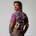 Personalised Sea Eagles Rugby ANZAC Day Long Sleeve Polo Shirt Last Post Poppy We Will Remember Them