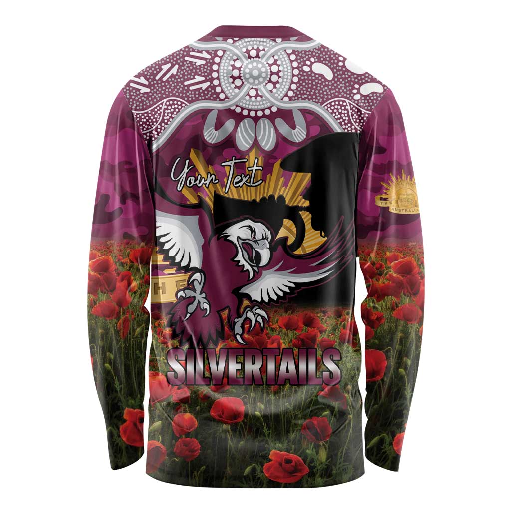 Personalised Sea Eagles Rugby ANZAC Day Long Sleeve Shirt Last Post Poppy We Will Remember Them