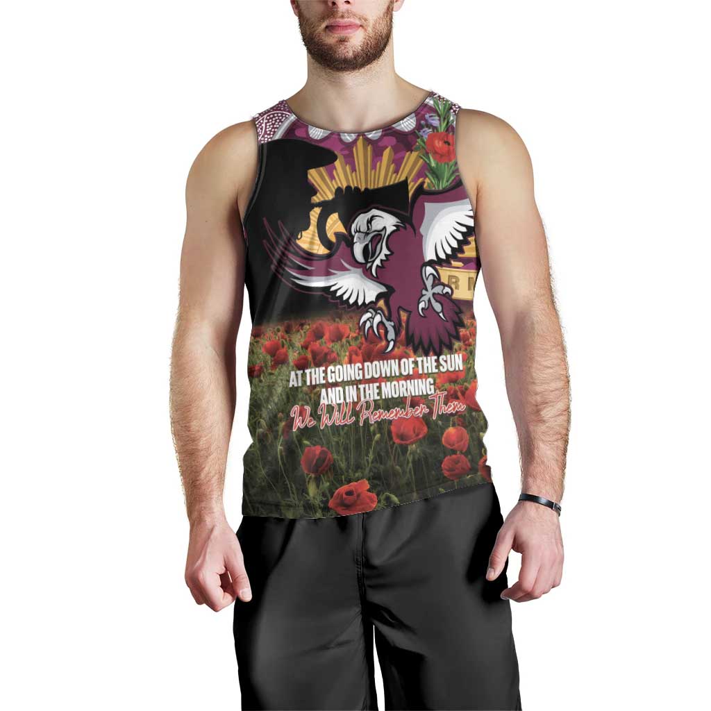 Personalised Sea Eagles Rugby ANZAC Day Men Tank Top Last Post Poppy We Will Remember Them