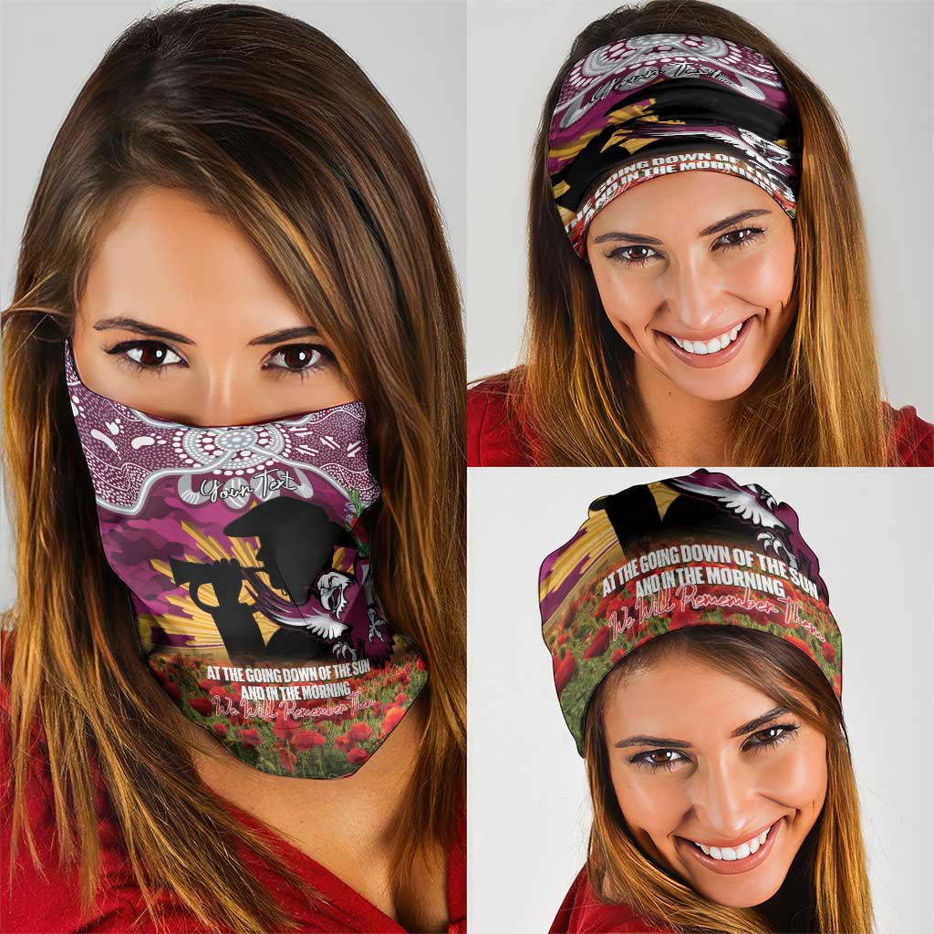 Personalised Sea Eagles Rugby ANZAC Day Neck Gaiter Last Post Poppy We Will Remember Them