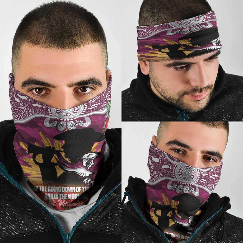 Personalised Sea Eagles Rugby ANZAC Day Neck Gaiter Last Post Poppy We Will Remember Them