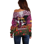 Personalised Sea Eagles Rugby ANZAC Day Off Shoulder Sweater Last Post Poppy We Will Remember Them