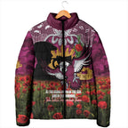 Personalised Sea Eagles Rugby ANZAC Day Padded Jacket Last Post Poppy We Will Remember Them