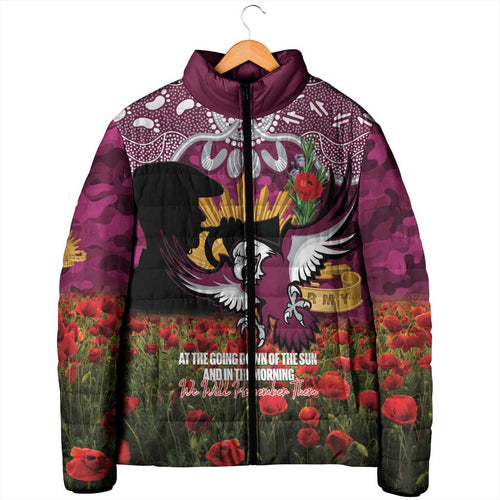 Personalised Sea Eagles Rugby ANZAC Day Padded Jacket Last Post Poppy We Will Remember Them