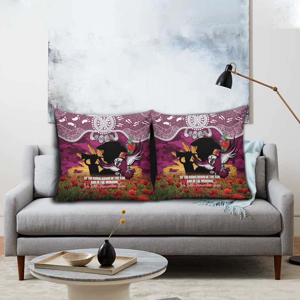 Personalised Sea Eagles Rugby ANZAC Day Pillow Cover Last Post Poppy We Will Remember Them