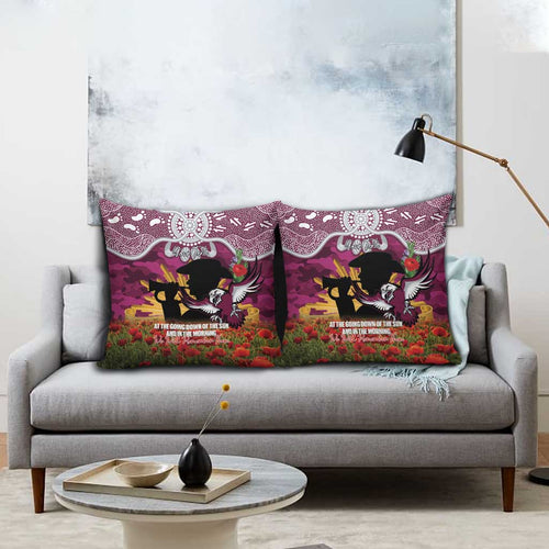 Personalised Sea Eagles Rugby ANZAC Day Pillow Cover Last Post Poppy We Will Remember Them