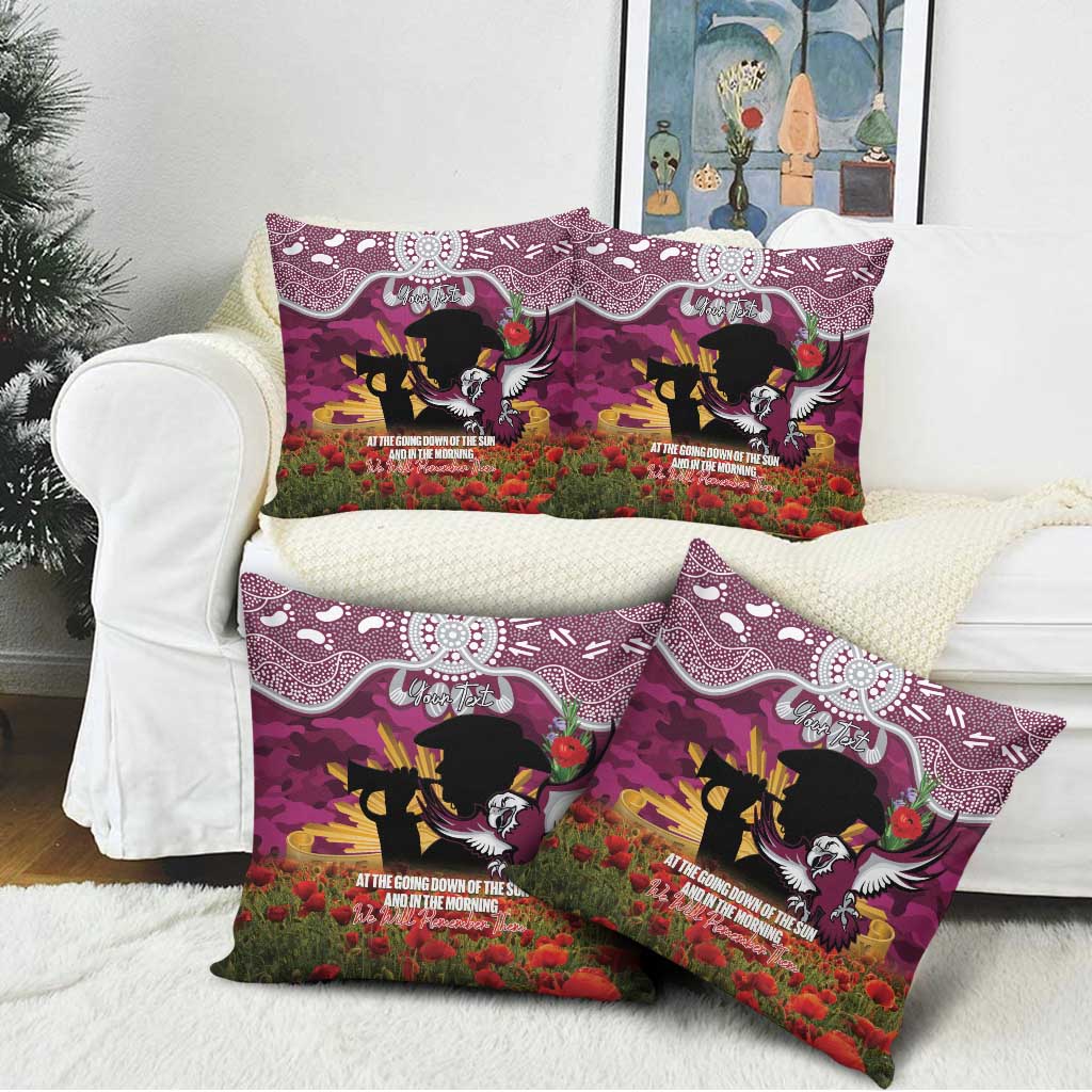 Personalised Sea Eagles Rugby ANZAC Day Pillow Cover Last Post Poppy We Will Remember Them