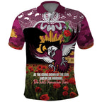 Personalised Sea Eagles Rugby ANZAC Day Polo Shirt Last Post Poppy We Will Remember Them