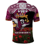 Personalised Sea Eagles Rugby ANZAC Day Polo Shirt Last Post Poppy We Will Remember Them
