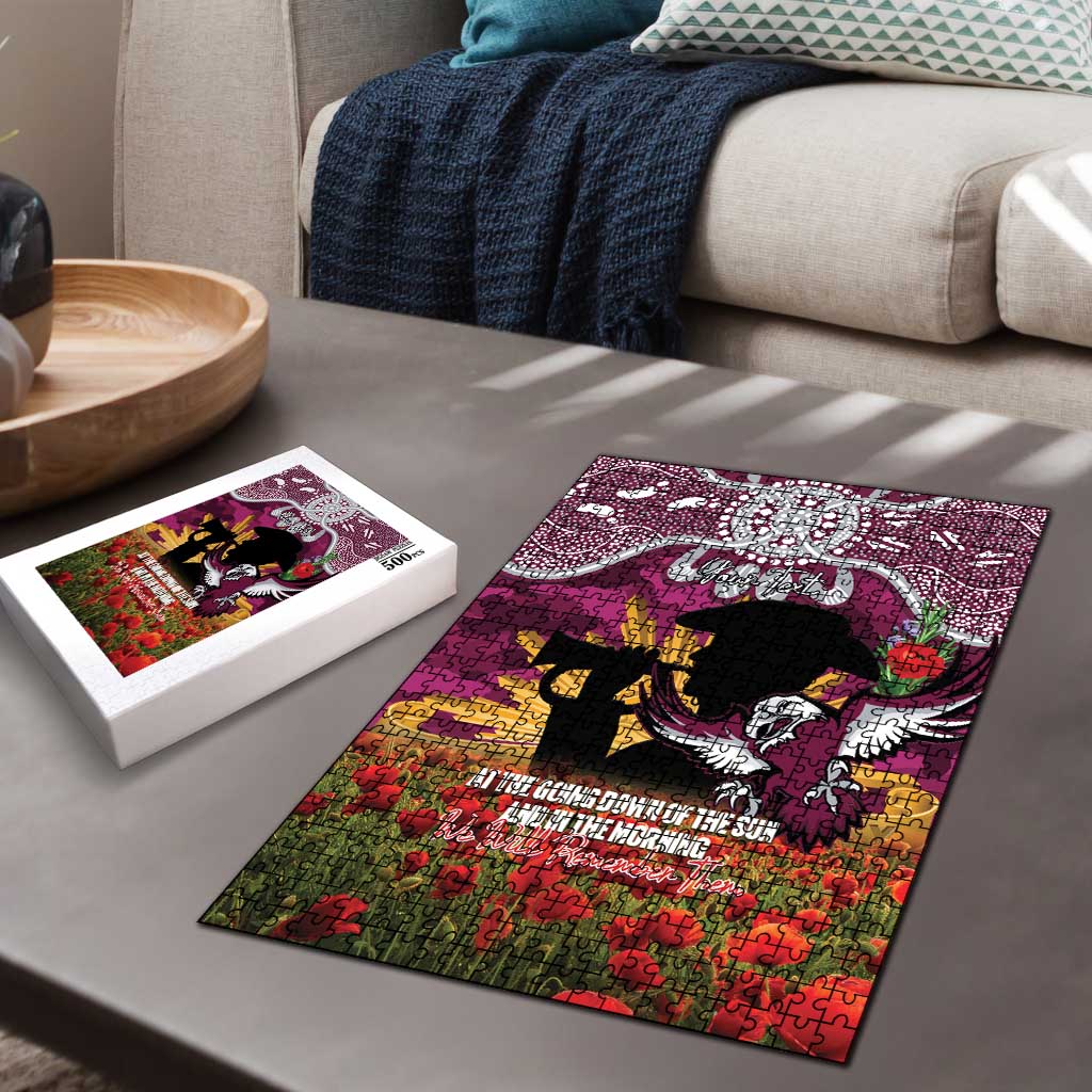 Personalised Sea Eagles Rugby ANZAC Day Puzzle Last Post Poppy We Will Remember Them