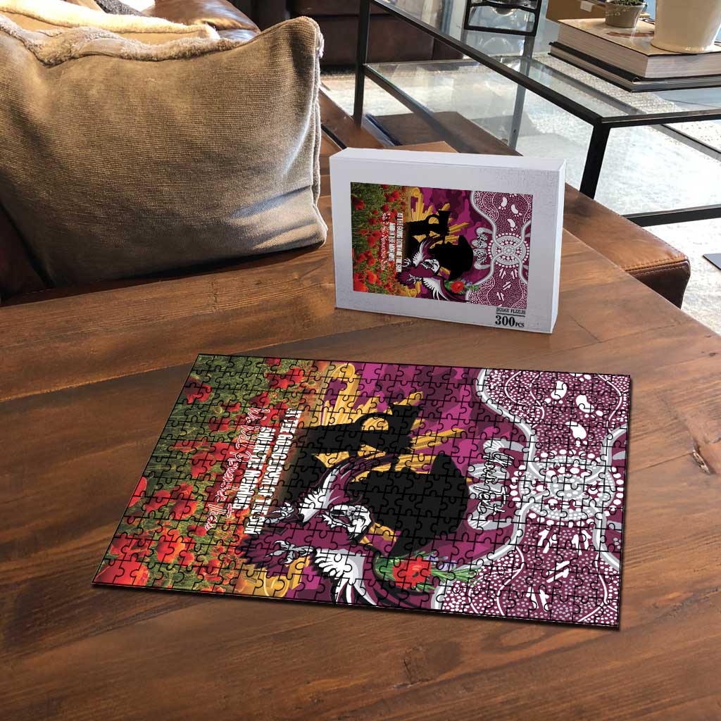 Personalised Sea Eagles Rugby ANZAC Day Puzzle Last Post Poppy We Will Remember Them