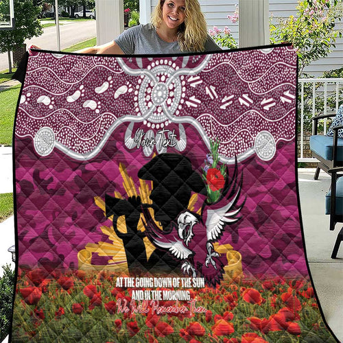 Personalised Sea Eagles Rugby ANZAC Day Quilt Last Post Poppy We Will Remember Them