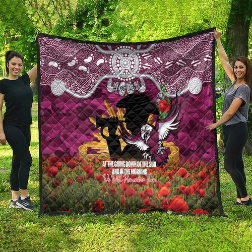 Personalised Sea Eagles Rugby ANZAC Day Quilt Last Post Poppy We Will Remember Them