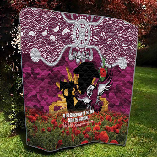 Personalised Sea Eagles Rugby ANZAC Day Quilt Last Post Poppy We Will Remember Them