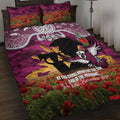 Personalised Sea Eagles Rugby ANZAC Day Quilt Bed Set Last Post Poppy We Will Remember Them